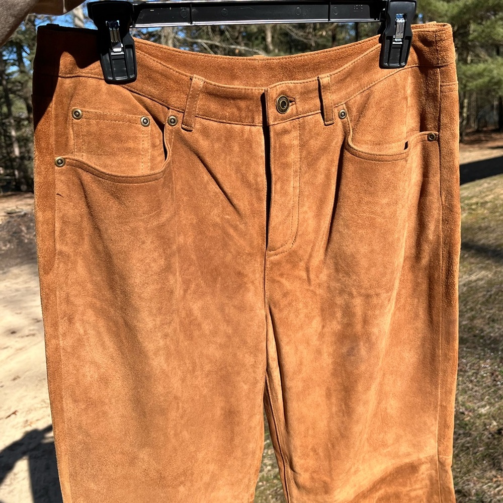 Y2K Talbots Genuine Leather Suede Jeans Size 10